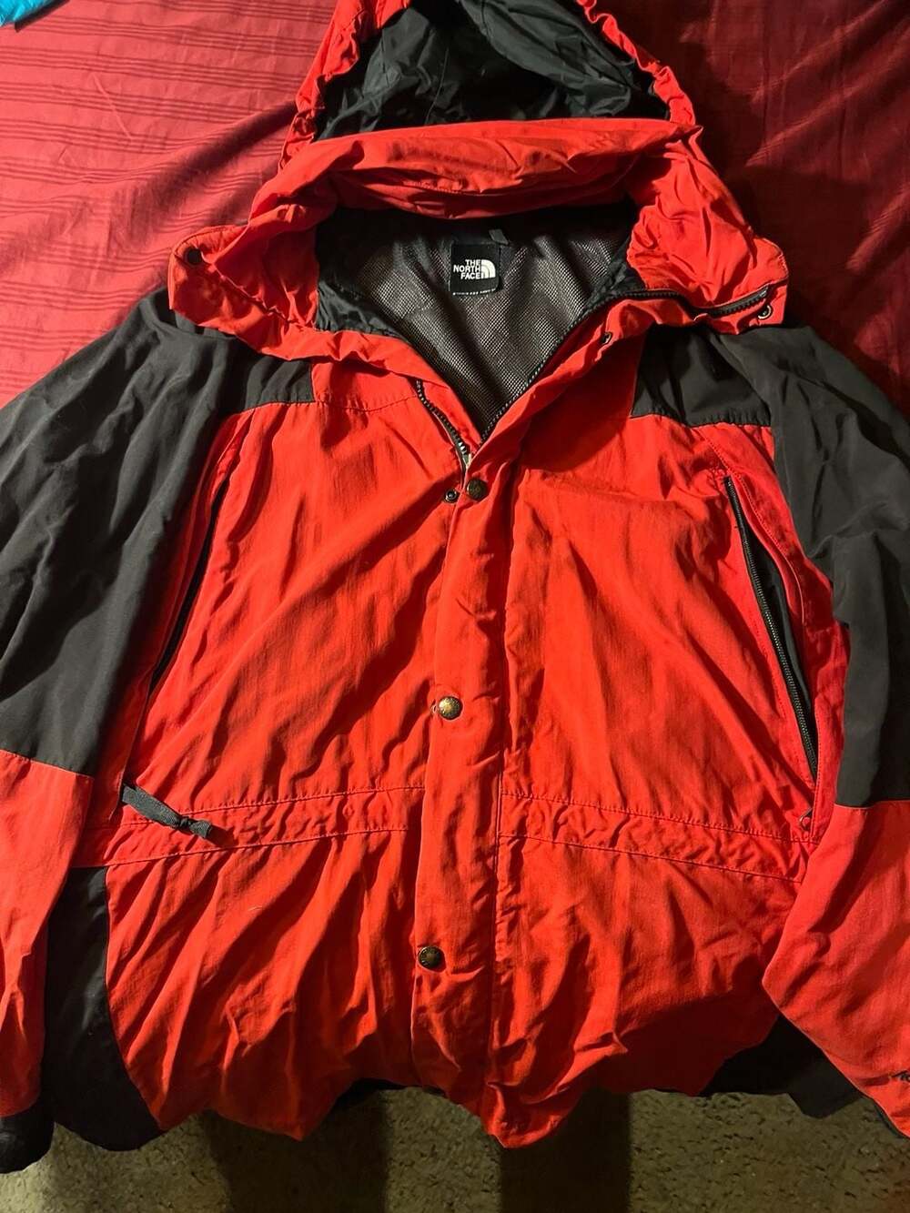 Vintage The North Face Activent Red and Black Hooded Jacket